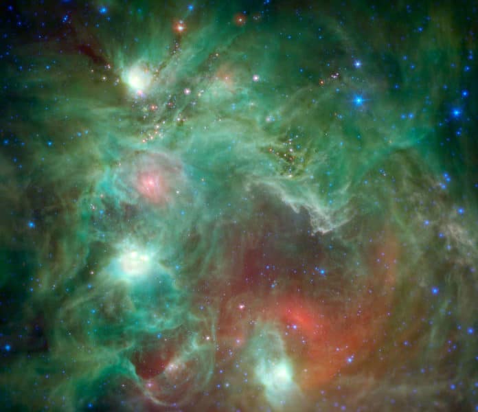 infrared image of the star-forming region NGC 2174