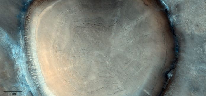 Crater tree rings on Mars