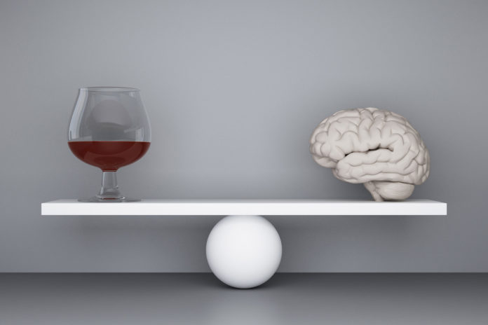 image showing brain and alcohol