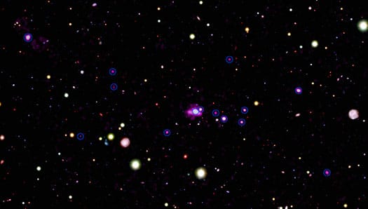 14 sources detected by Chandra