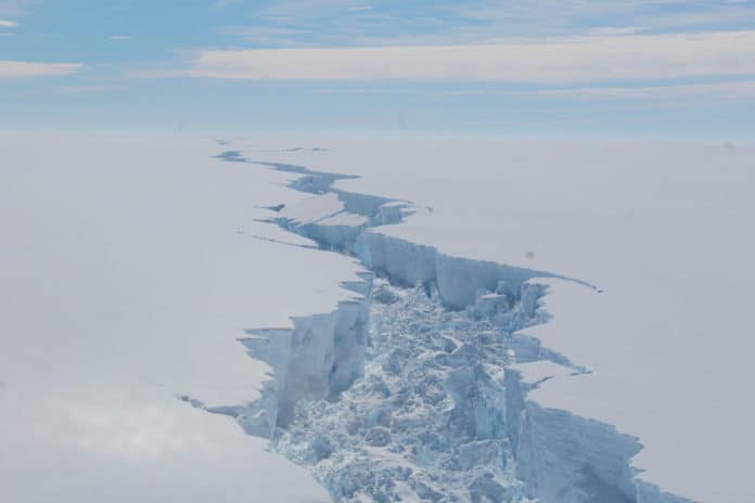 The rift in the Larsen C Ice Shelf