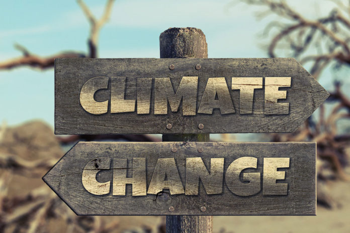 Image showing board sign of climate change