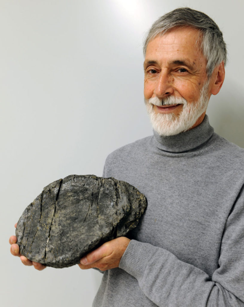 Heinz Furrer - with the largest ichthyosaur vertebrae.