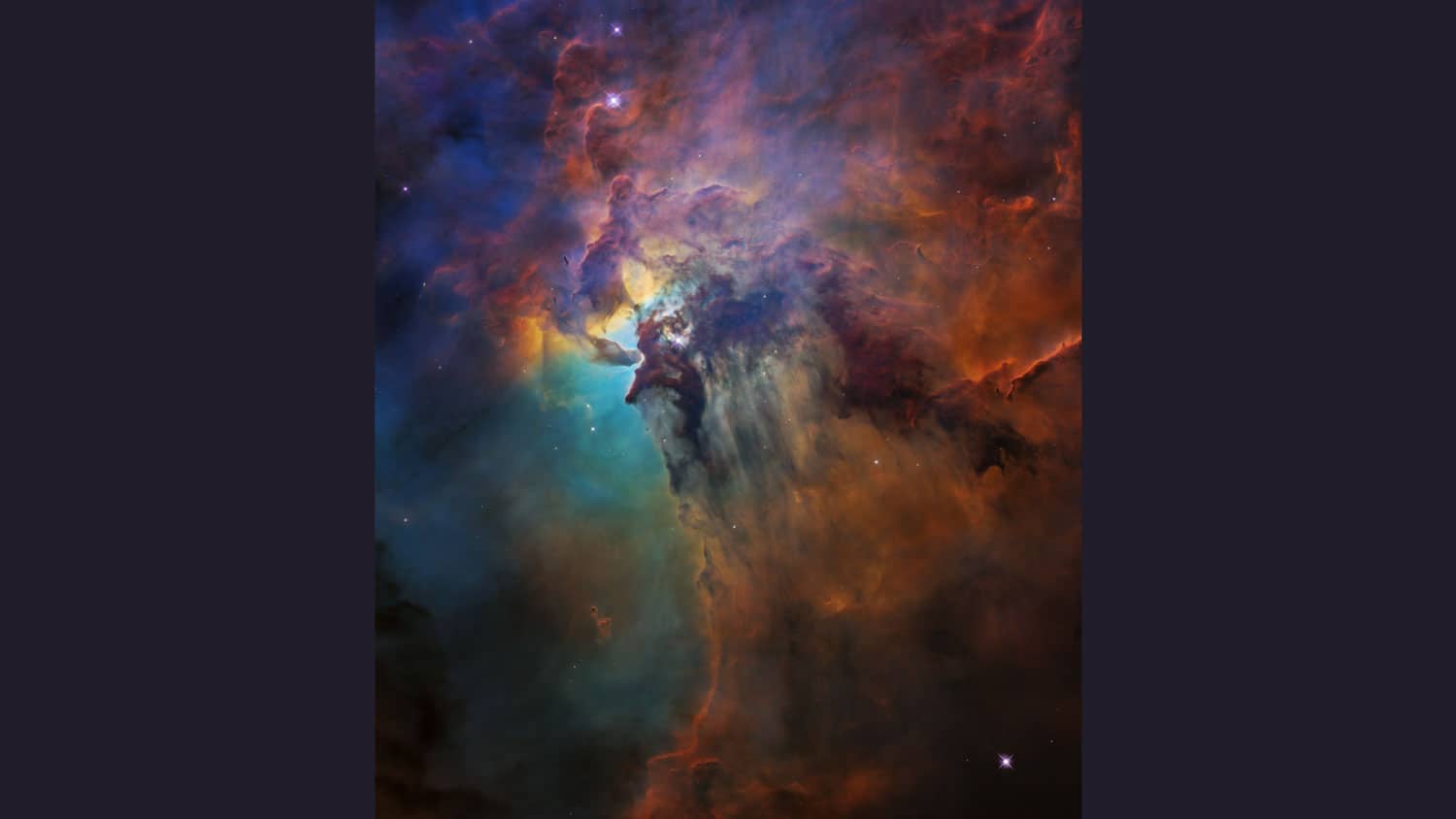 Gambar pemandangan nyata dari danau nebula