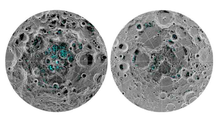 Moon's south and North pole