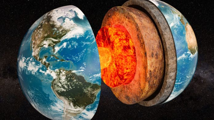 Image illustrating Earth's inner core