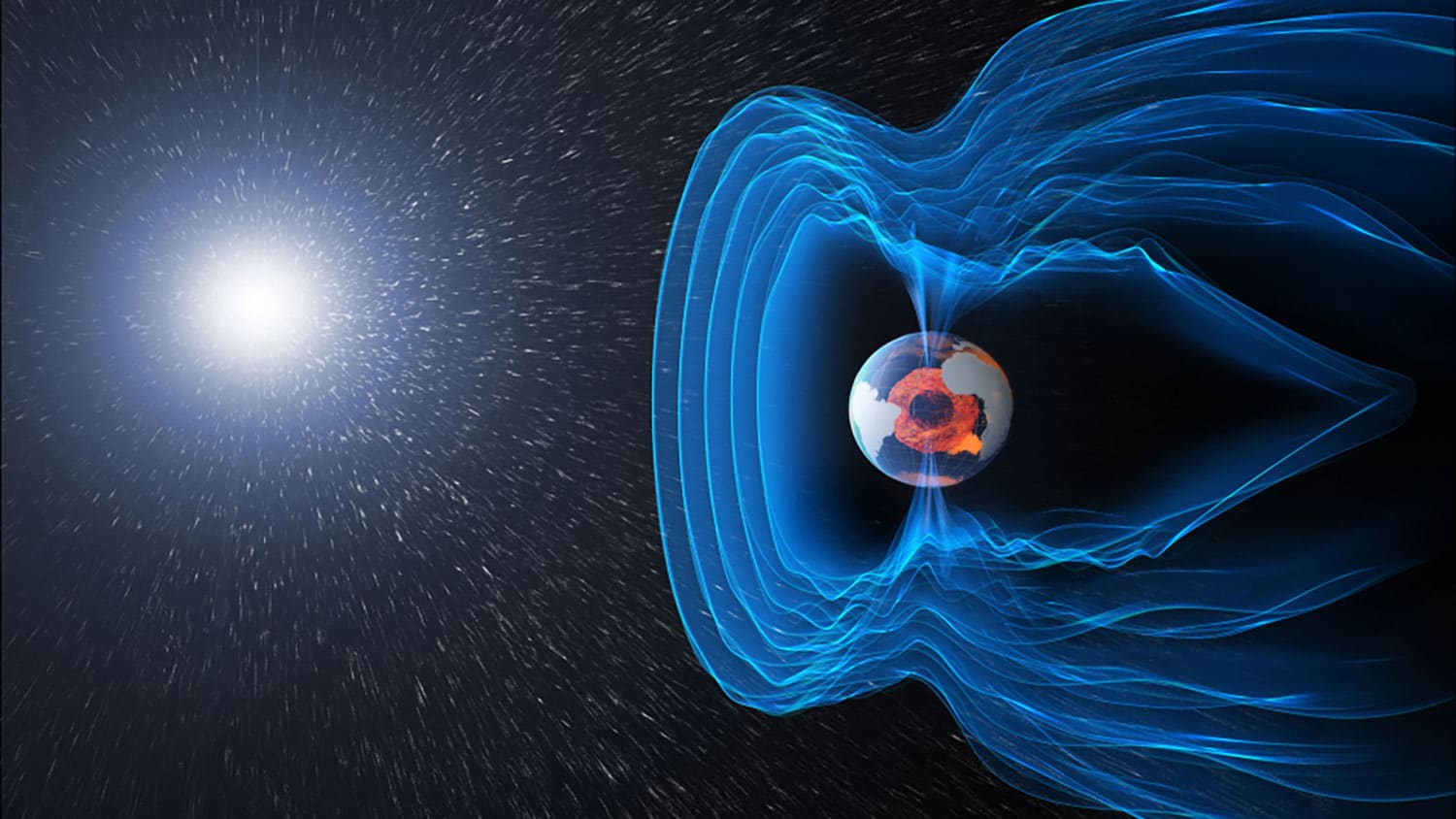 Illustration of earth's magnetic field
