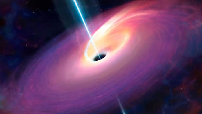 This image shows the aftermath of the accretion of a star by a supermassive black hole