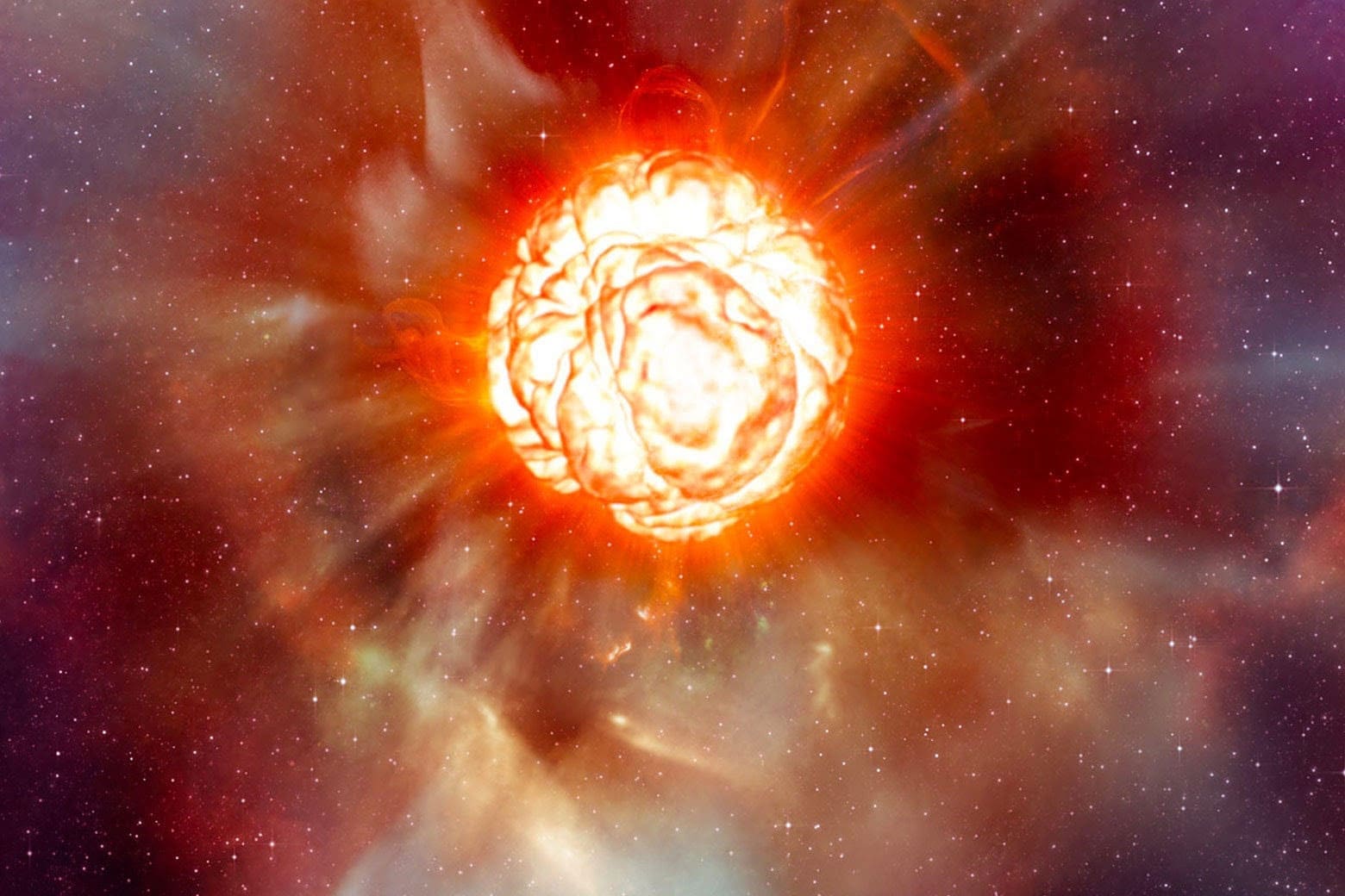 artist’s impression shows the supergiant star Betelgeuse
