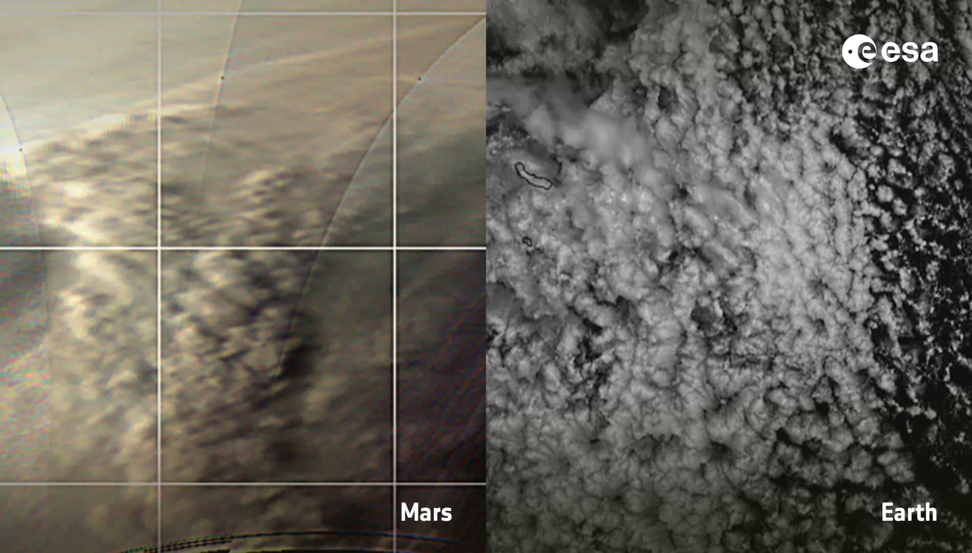 Marte produce nubes sorprendentemente similares a la Tierra