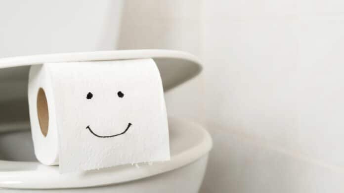 Image showing a toilet with toilet paper