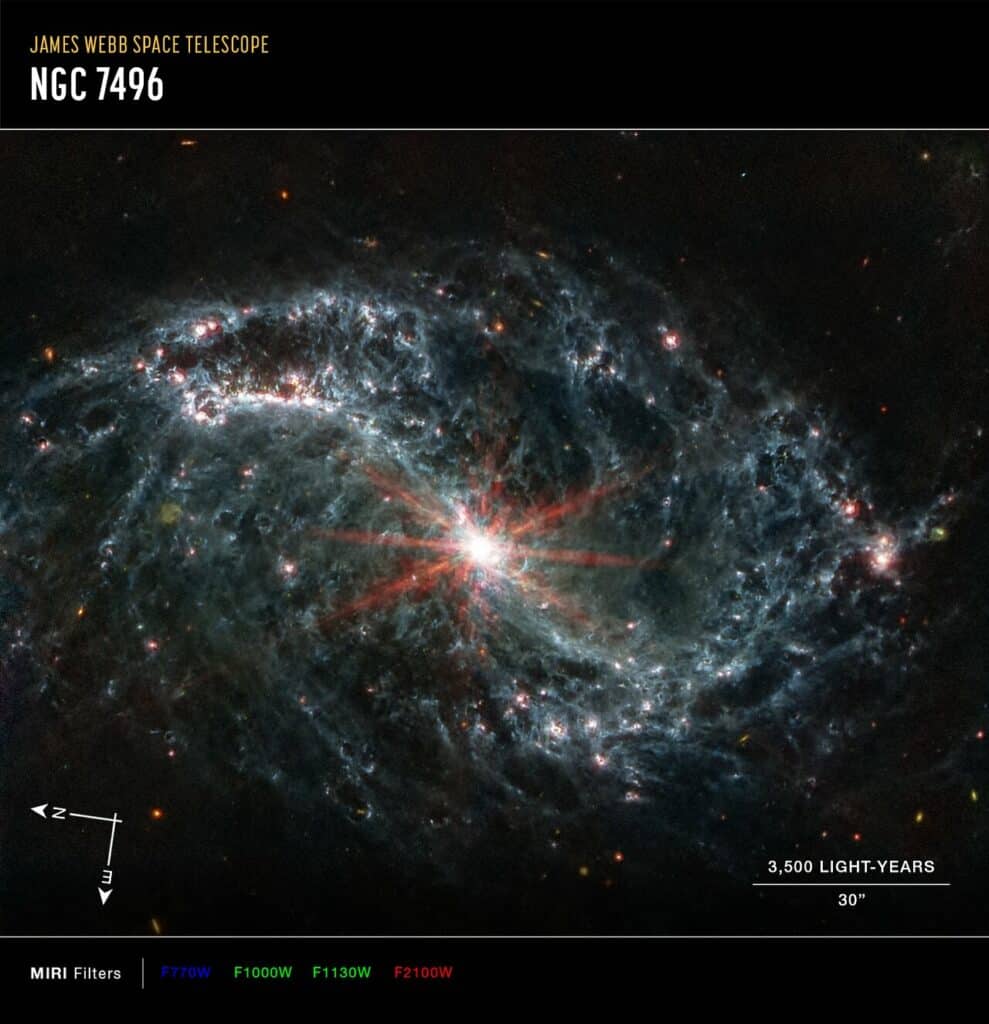 NGC 7496 (MIRI image - annotated)