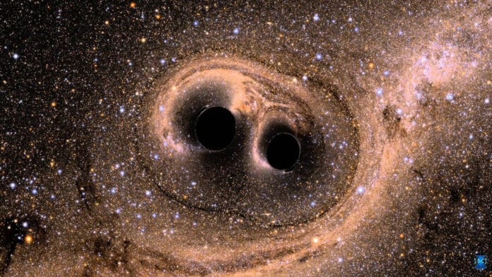 Two black holes are about to merge