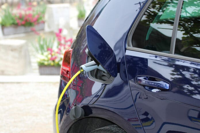Electric car charging.