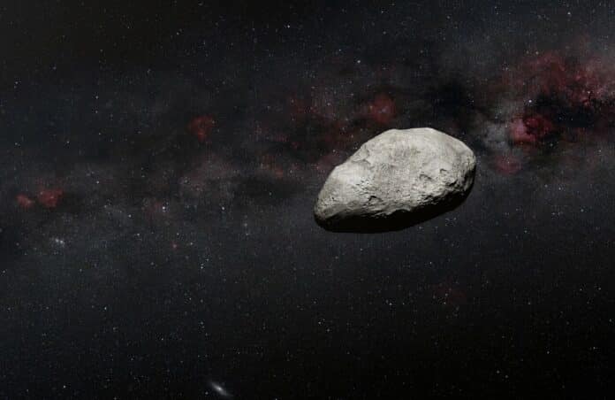 irregularly-shaped asteroid
