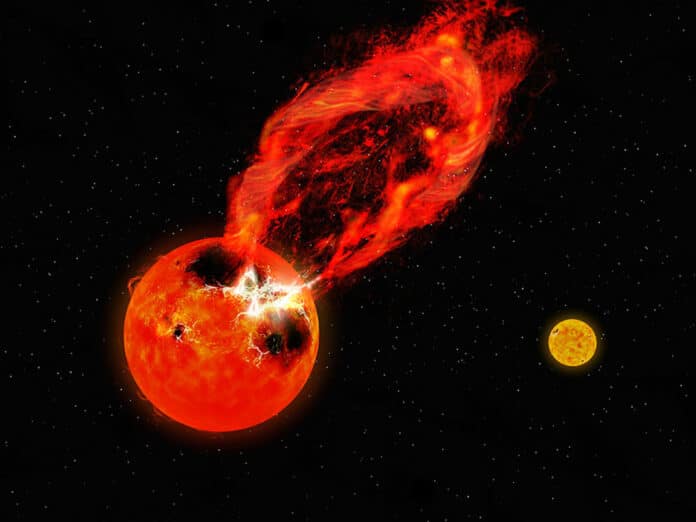 superflare observed on one of the stars