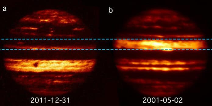 Jupiter at 5 micron wavelength radiation