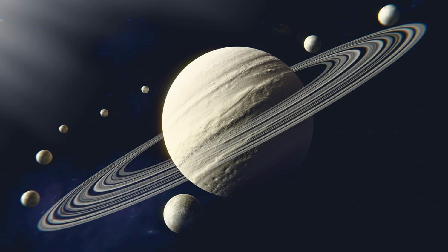 Image illustrating saturn's moons