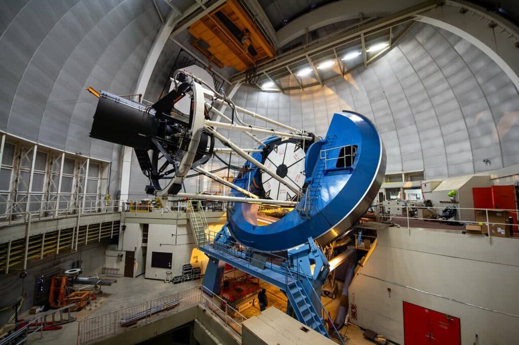 The Dark Energy Spectroscopic Instrument (DESI) installed on the Nicholas U. Mayall 4-meter Telescope