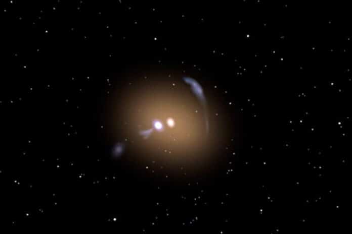 Illustration of quasar lensing