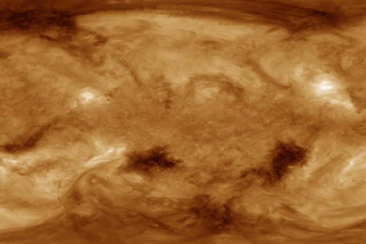 flattened map of the sun’s entire surface