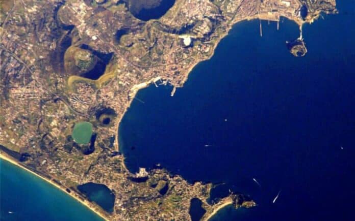 Image showing View from space of Pozzuoli and Campi Flegrei.