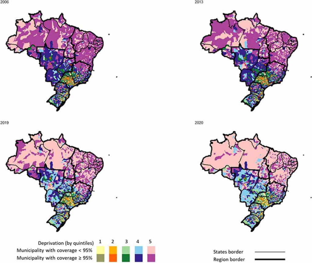 Spatial distribution of municipalities