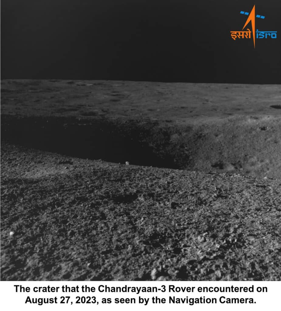 Image showing crater encountered by rover