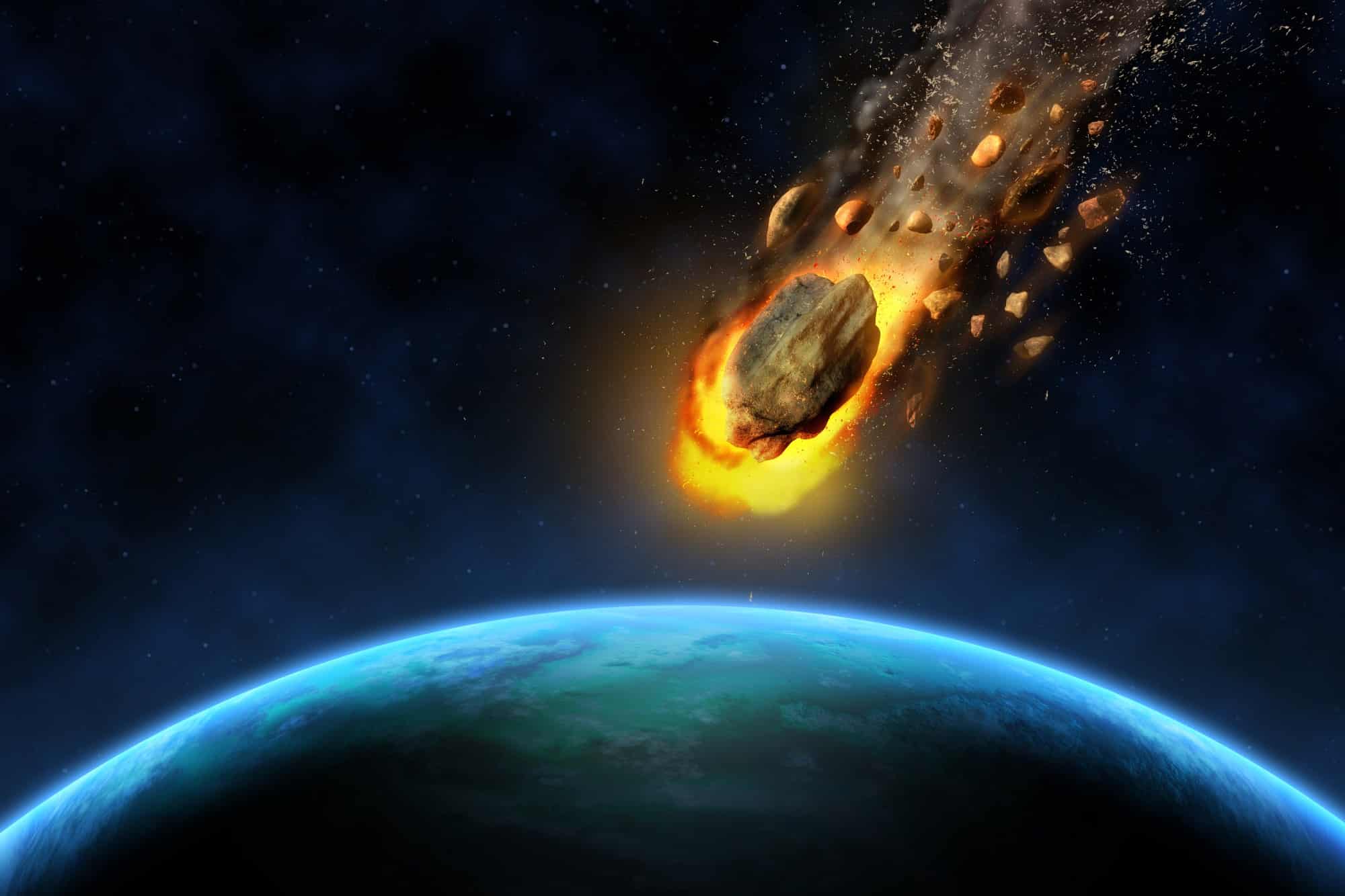 Image showing meteorite approaching to the earth