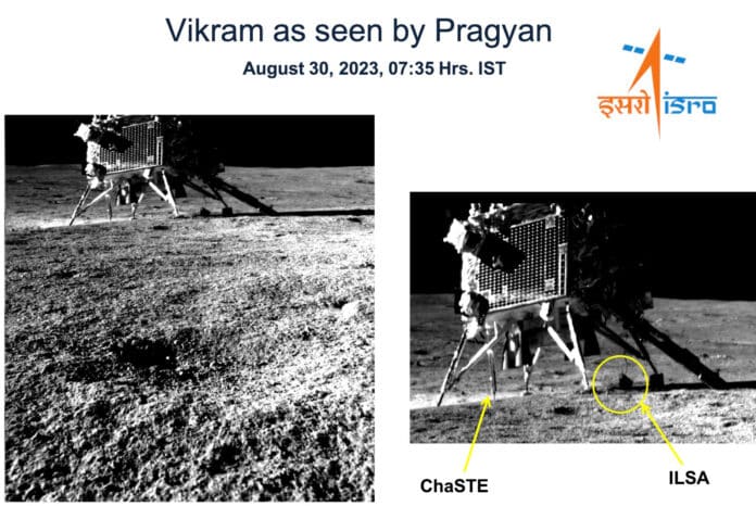 Image showing Vikram lander as seen by Pragyan rover