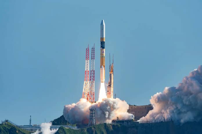 The H-IIA Launch Vehicle carrying the SLIM moon lander and the XRISM space telescope lifted off from Tanegashima Space Center.