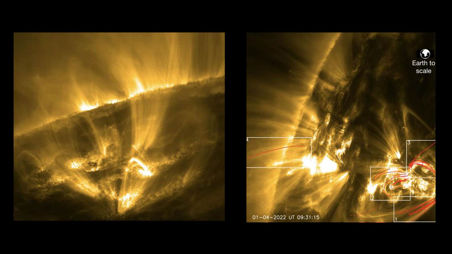 partial section of the Sun with gas at 1 million degrees