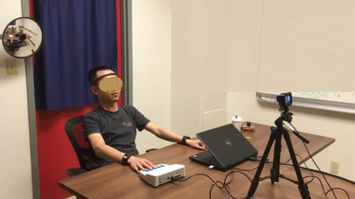 Image showing Subject undergoing MINDWATCH testing for boosting cognitive arousal.