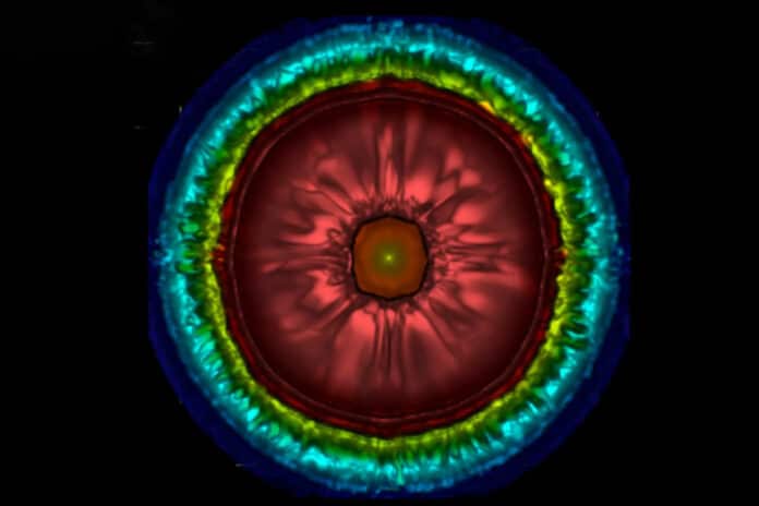 The three-dimensional simulation of the exotic supernova