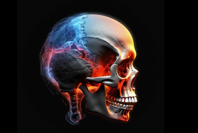 Image showing A conceptual rendering of how a new stem cell in the joints between the flat bones of the skull drives skull growth and fusion..
