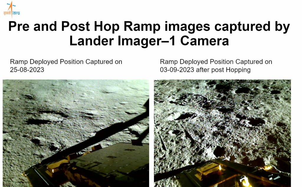 ISRO showing pre and post hop ramp images