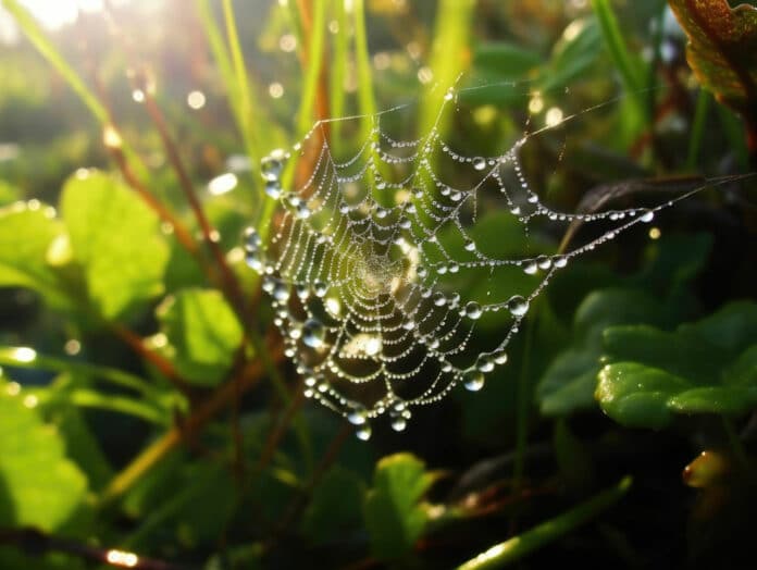 Image showing web droplets