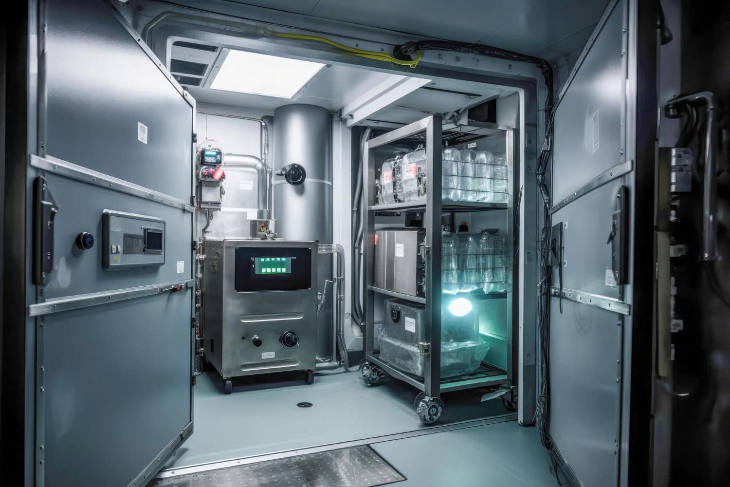 Biobank vault with ultralow temperature cryogenic freezer