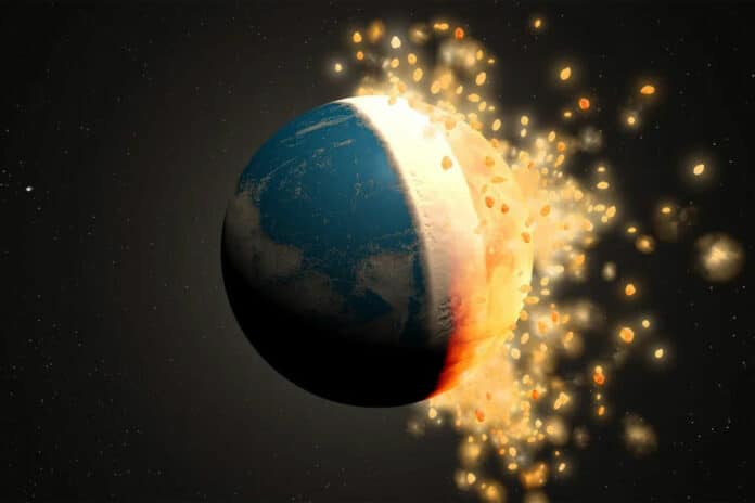 large collision on the early Earth