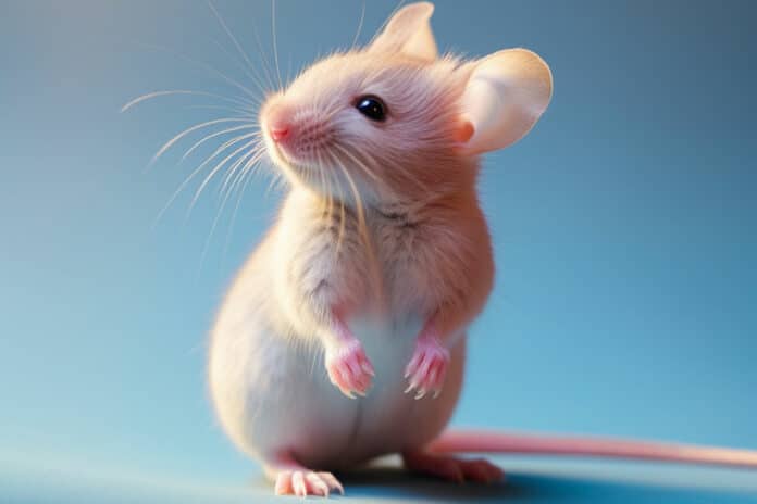 Cute rat posing in studio