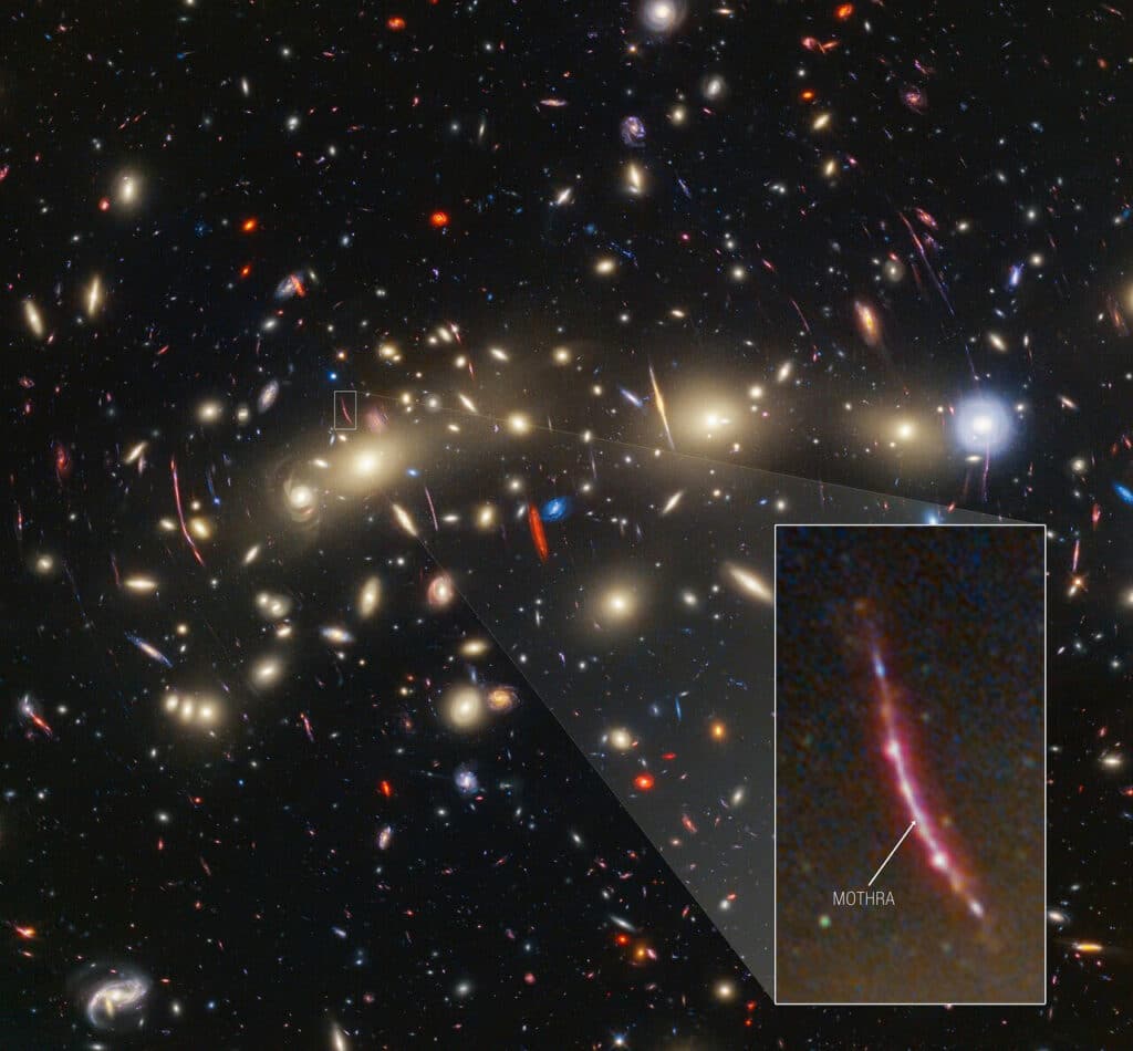 Galaxy cluster MACS0416 with Mothra pullout