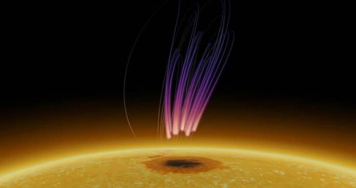 prolonged radio emissions above a sunspot