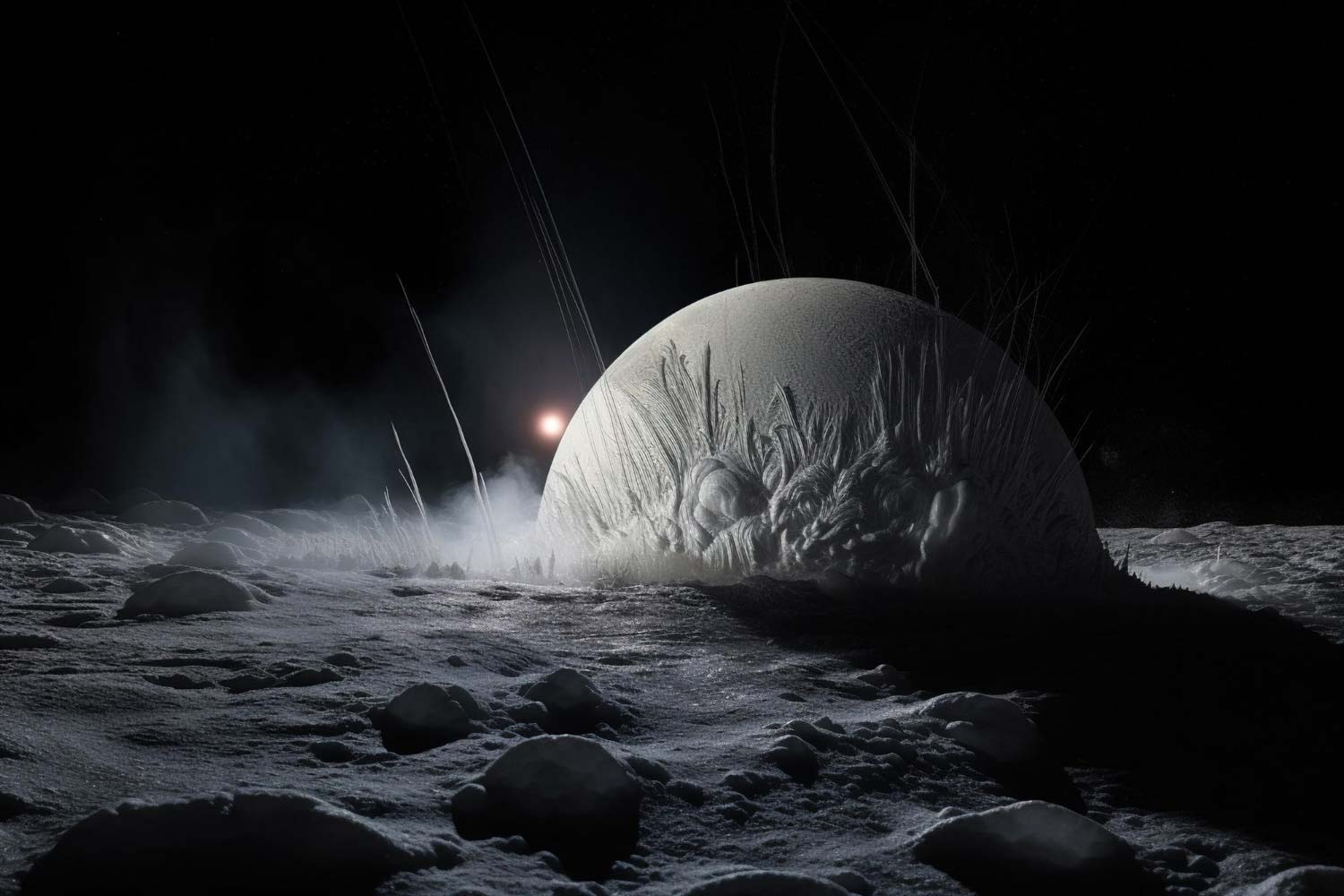 The frozen geysers of Enceladus Saturn's moon