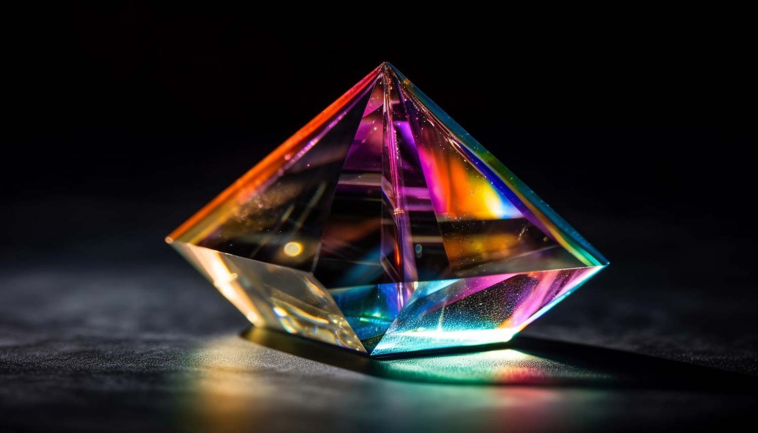 Shiny gemstone reflects multi ed crystalline elegance