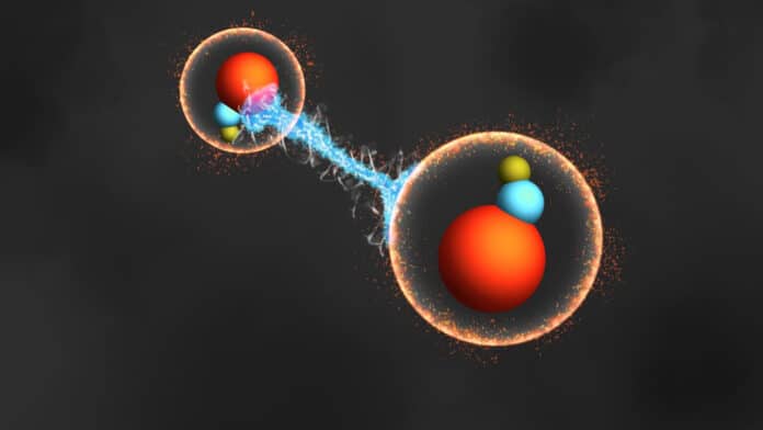 Artwork depicting entangled molecules.