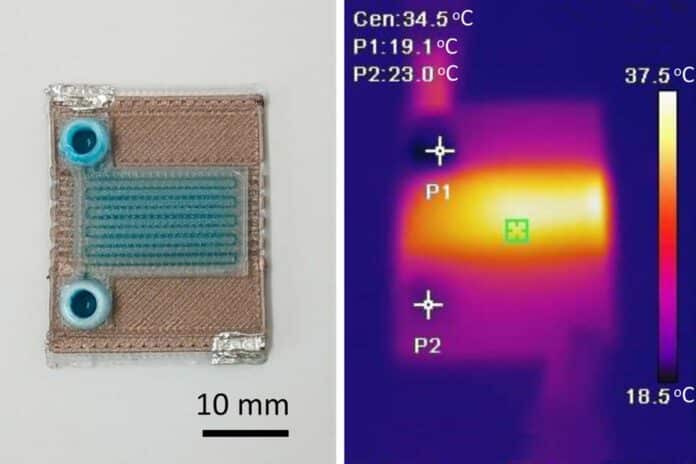 fabrication process to produce self-heating microfluidic devices