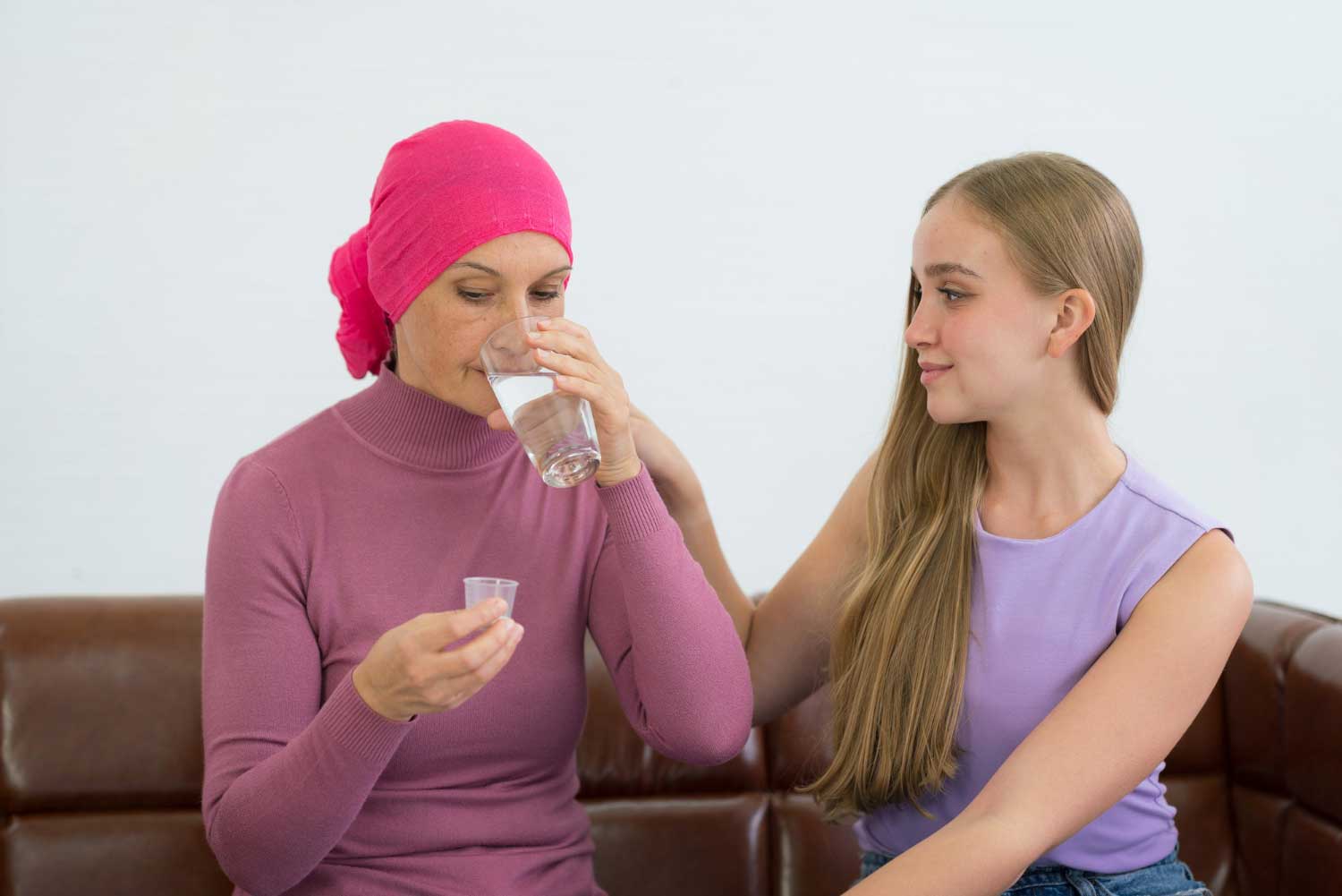 Young adult female cancer patient spending time