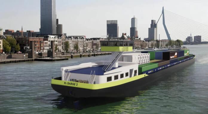 FPS launches zero-emission hydrogen-powered cargo barge.