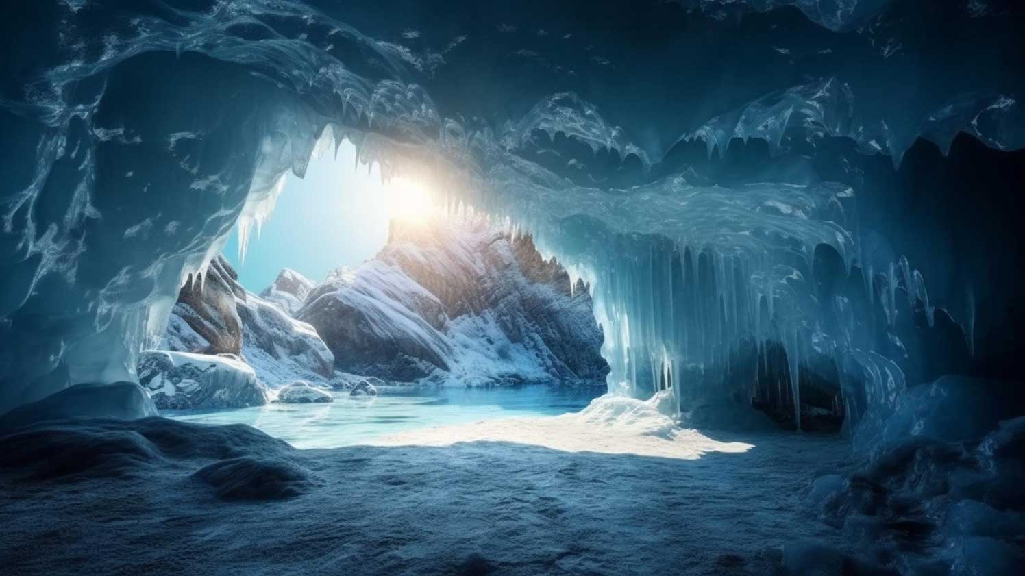 a frozen cave