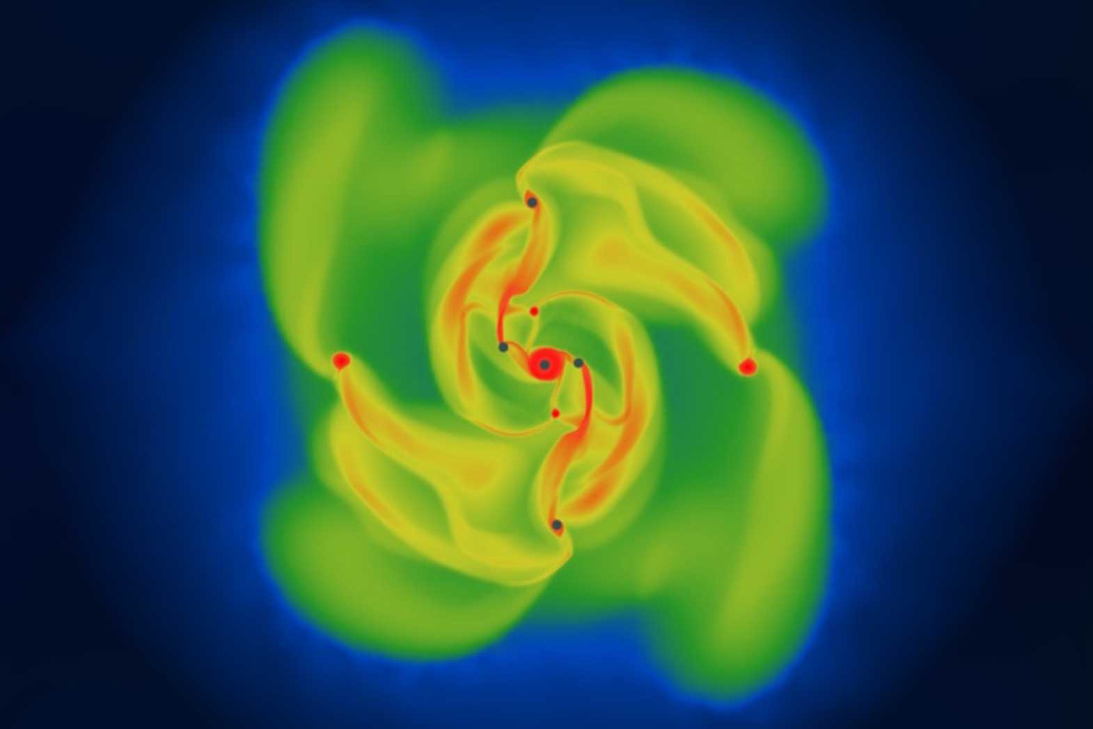 planets forming in a protostellar disc